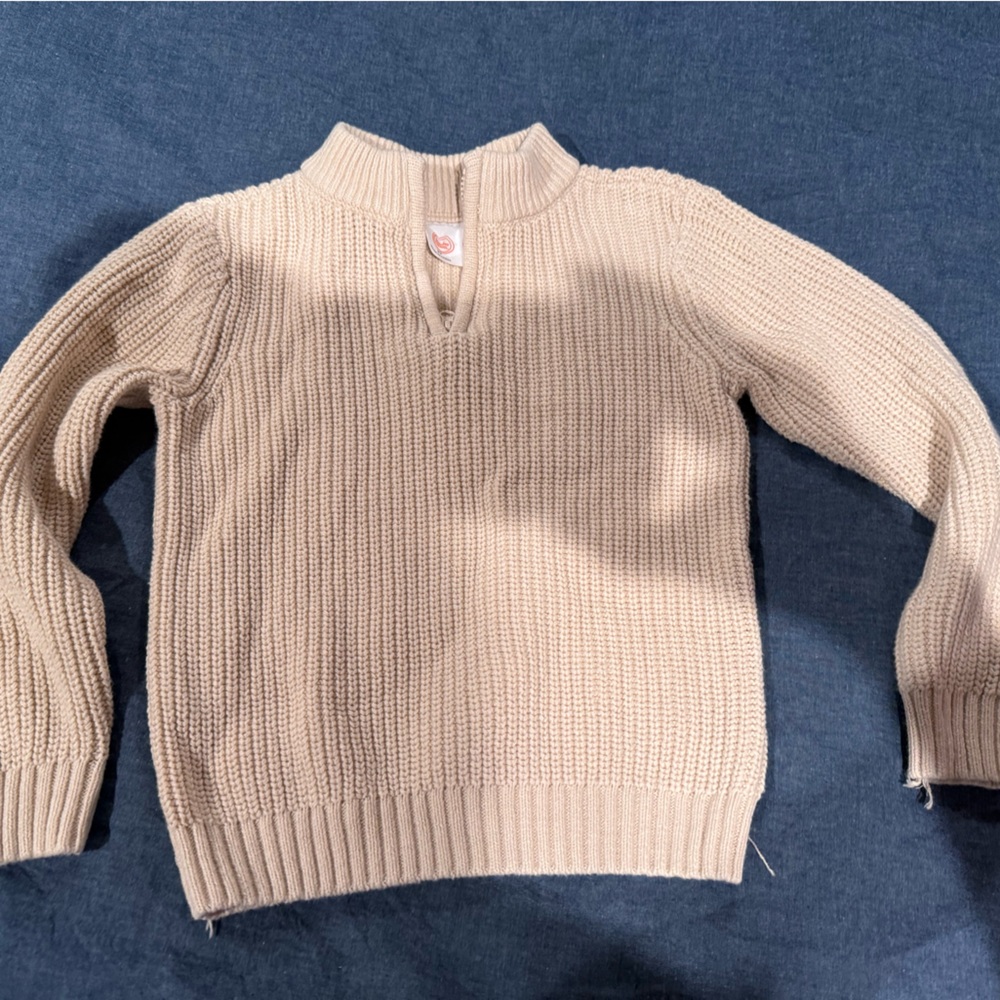 Wonder Nation Cream Ribbed Sweater